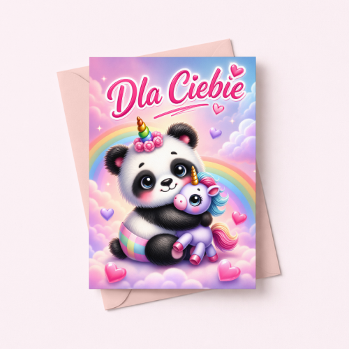 5906040459974 Kartka dla dziewczynki panda pastel Dla Ciebie urodziny MaDam Creative.png