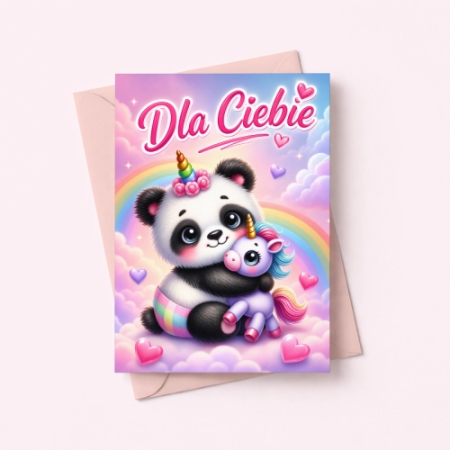 5906040459974 Kartka dla dziewczynki panda pastel Dla Ciebie urodziny MaDam Creative.png