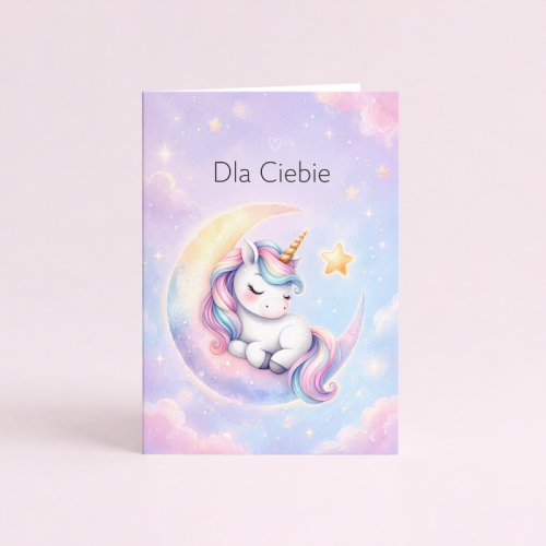 5906040459936 Kartka dla dziewczynki jednorożec na księżycu pastel Dla Ciebie MaDam Creative (2).png