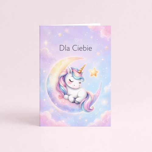 5906040459936 Kartka dla dziewczynki jednorożec na księżycu pastel Dla Ciebie MaDam Creative (2).png