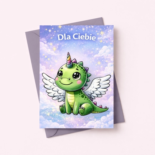 5906040459899 Kartka dla dziecka smok jednorożec pastel Dla Ciebie urodziny MaDam Creative.png