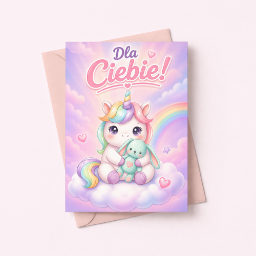 5906040459882 Kartka dla dziewczynki jednorożec pastel Dla Ciebie urodziny MaDam Creative.png