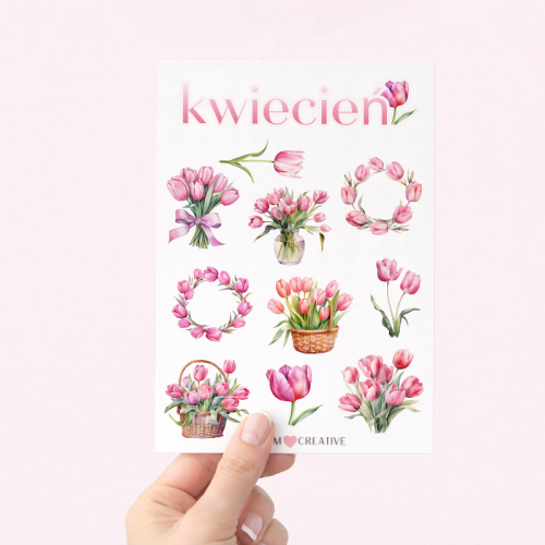 Naklejki do planera Kwiecień tulipany 2 arkusze 13x19 MaDam Creative (3).png