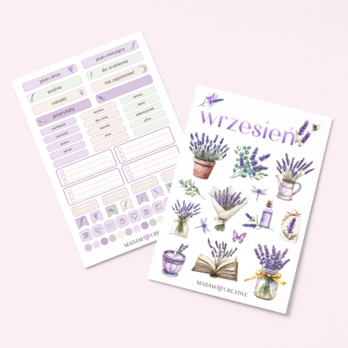 Naklejki do planera Wrzesień lawenda 2 arkusze 13x19 MaDam Creative.png