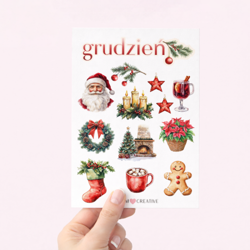 Naklejki do planera Grudzień Boże Narodzenie 2 arkusze 13x19 MaDam Creative (2).png