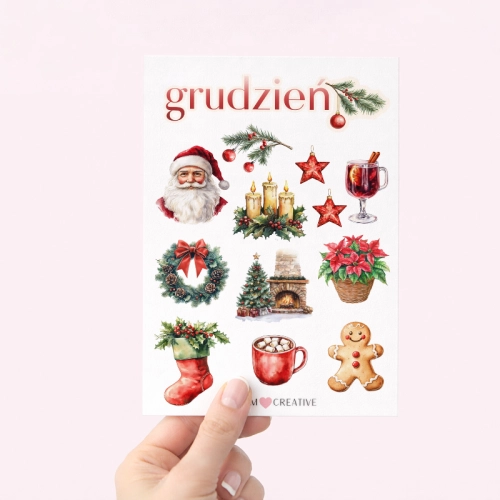Naklejki do planera Grudzień Boże Narodzenie 2 arkusze 13x19 MaDam Creative (2).png