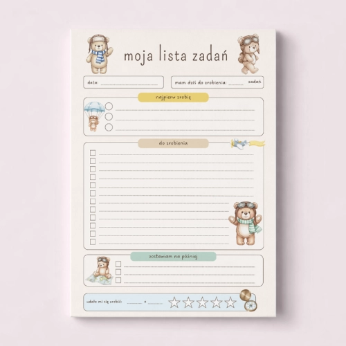 5906040463681_Lista zadań dla dzieci A5 bloczek 50 kartek Miś pilot MaDam Creative.png