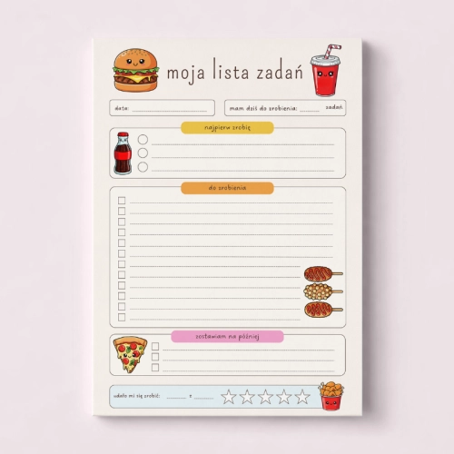 5906040463704_Lista zadań dla dzieci A5 bloczek 50 kartek Jedzenie Kawaii vol. 2  MaDam Creative.png