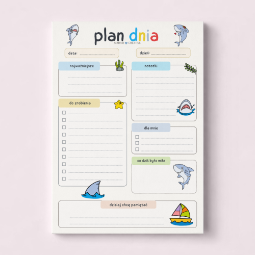 5906040463858_Plan dnia dla dzieci A5 bloczek do planowania 50 kartek Rekiny MaDam Creative.png