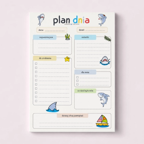 5906040463858_Plan dnia dla dzieci A5 bloczek do planowania 50 kartek Rekiny MaDam Creative.png