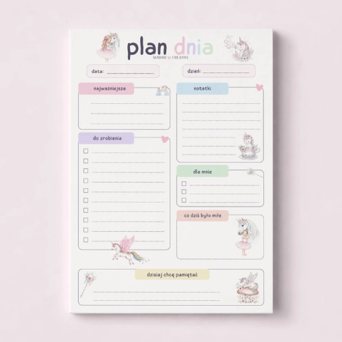 5906040463742_Plan dnia dla dzieci A5 bloczek do planowania 50 kartek Jednorożec MaDam Creative.png