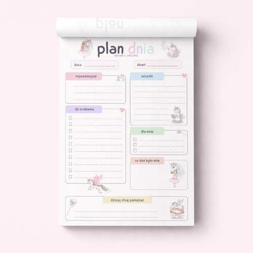5906040463742_Plan dnia dla dzieci A5 bloczek do planowania 50 kartek Jednorożec MaDam Creative (2).png