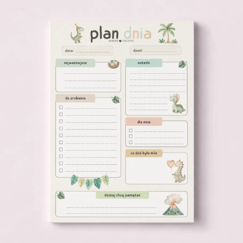 5906040463735_Plan dnia dla dzieci A5 bloczek do planowania 50 kartek Dinozaur MaDam Creative.png