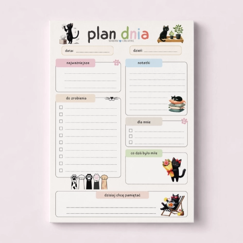 5906040463841_Plan dnia dla dzieci A5 bloczek do planowania 50 kartek Czarny kotek vol.2 MaDam Creative.png