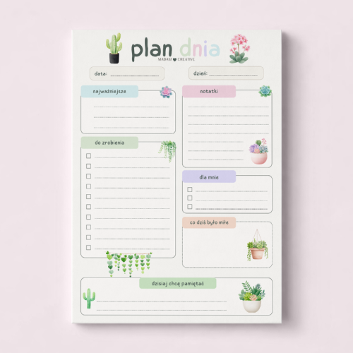 5906040463766_Plan dnia dla dzieci A5 bloczek do planowania 50 kartek Kwiaty w doniczce MaDam Creative.png