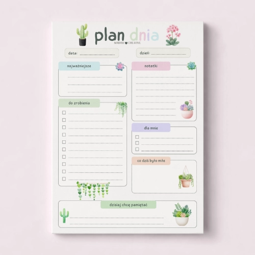 5906040463766_Plan dnia dla dzieci A5 bloczek do planowania 50 kartek Kwiaty w doniczce MaDam Creative.png