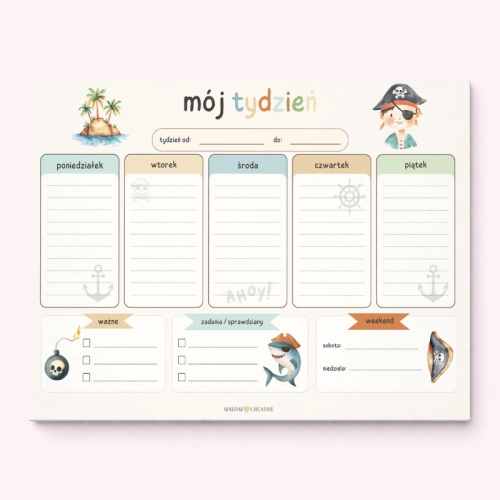 5906040463940_Planer tygodniowy dla dzieci A4 52 kartki Pirat MaDam Creative.png