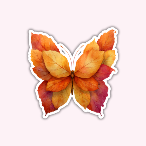 5906040470061_Naklejka foliowa Pomarańczowy Motyl z Liści MaDam Creative.png