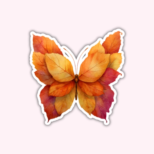 5906040470061_Naklejka foliowa Pomarańczowy Motyl z Liści MaDam Creative.png