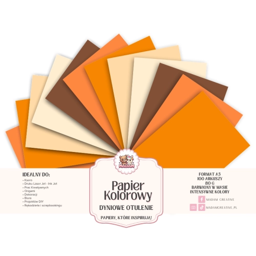 Papier Ksero Kolorowy Dyniowe Otulenie A5 80g 100 arkuszy, MaDam Creative.png