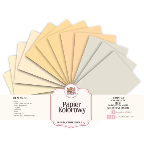 Papier Ksero Kolorowy Naturalne Beże A4 80g 100 arkuszy, MaDam Creative.png