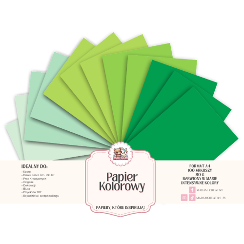 Papier Ksero Kolorowy Zielone Ombre A4 80g 100 arkuszy, MaDam Creative.png