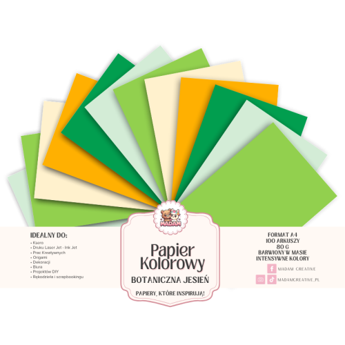 Papier Ksero Kolorowy Botaniczna Jesień A4 80g 100 arkuszy, MaDam Creative.png