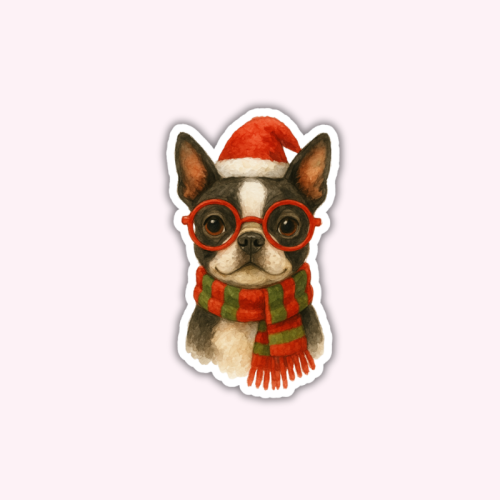 5906040472935_Naklejka foliowa Świąteczny boston terrier w okularach MaDam Creative.png