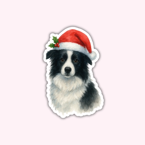 5906040472942_Naklejka foliowa Border collie w czapce Mikołaja MaDam Creative.png