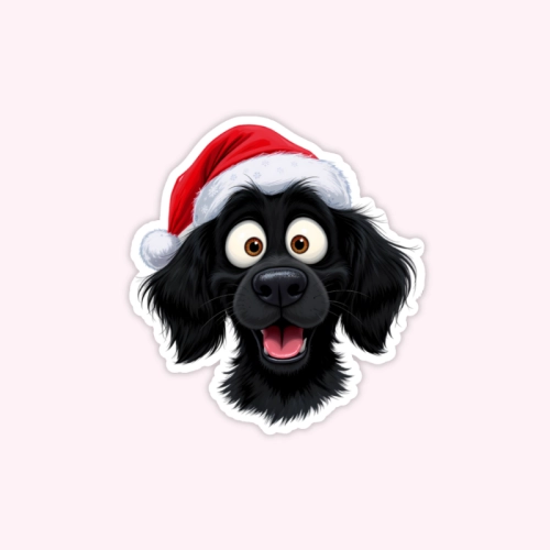 5906040472843_Naklejka foliowa Czarny spaniel w czapce Mikołaja MaDam Creative.png
