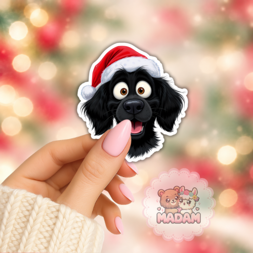 5906040472843_Naklejka foliowa Czarny spaniel w czapce Mikołaja MaDam Creative (2).png